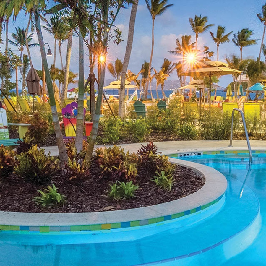 Wyndham St. Thomas, A Margaritaville Vacation Club Resort Resort Grounds at Night